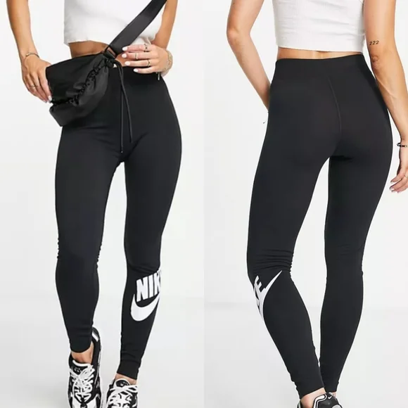 NEW NIKE LOGO BLACK LEGGING SIZE SM - Picture 2 of 2